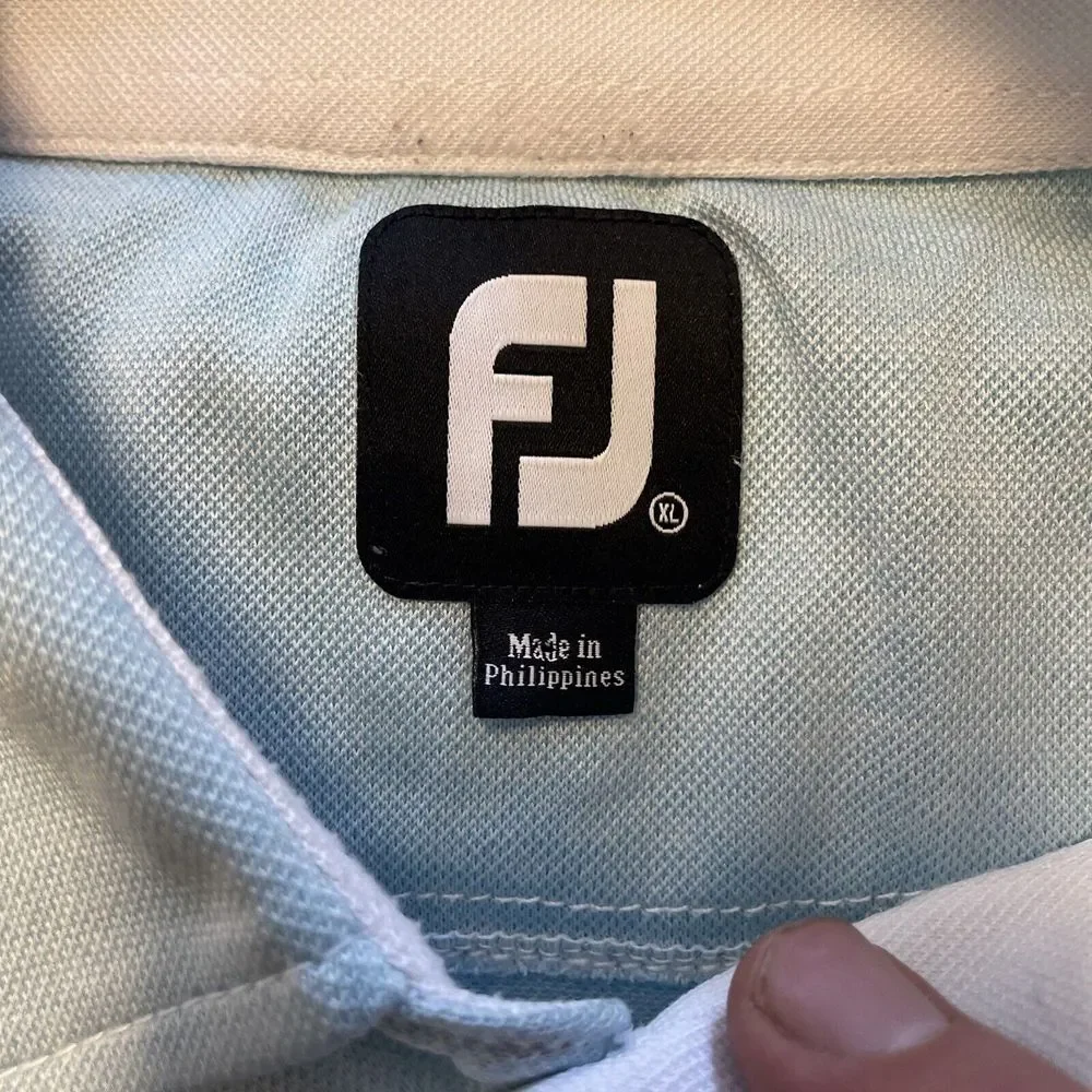 Footjoy Polo Golf Shirt Blue‎ Men's Size XL Lisle Short Sleeve PGA - Picture 2 of 10